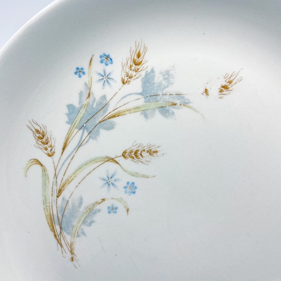 Vintage Japan Autumn Wheat 8701 with Blue Flowers Circular 11.5” Platter - Picture 4 of 8